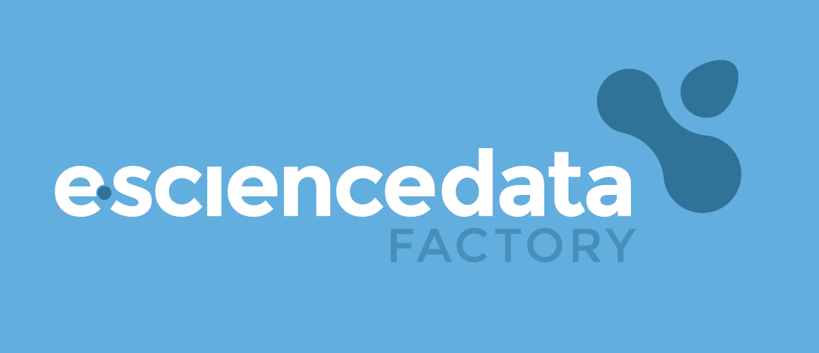 e-Science data factory / logo bleu